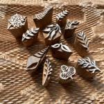 Handcarved Wooden Block Printing Stamps for Fabric, Clay, Pottery & Scrapbooking | Indian Craft Stamp Set