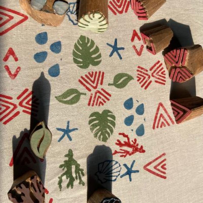 Handcarved Wooden Block Printing Stamps for Fabric, Clay, Pottery & Scrapbooking | Indian Craft Stamp Set