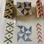 Geometric Wooden Block Stamp Set | Handcarved Indian Printing Blocks for Fabric, Clay & Paper Crafts