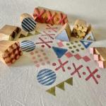Handcarved Mixed-Shape Stamp Bundle | Artisan Wood Blocks for Modern Textile Printing & Pottery