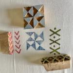 Geometric Wooden Block Stamp Set | Handcarved Indian Printing Blocks for Fabric, Clay & Paper Crafts