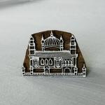 Mosque Landmark Wooden Printing Block | Handcarved Indian Wood Stamp for Textile, Clay, and Paper | Islamic Architecture Stamp