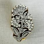 Bold Botanical Wooden Printing Block | Hand-Carved Indian Floral Stamp for Textile & Paper Crafts