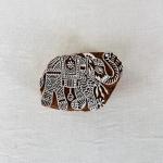 Elephant Design Wooden Block Print Stamp | Indian Textile Printing Block for Fabric, Paper & Clay