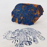Elephant Design Wooden Block Print Stamp | Indian Textile Printing Block for Fabric, Paper & Clay