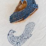 Wooden Block Printing Bird Design Hand carved Stamp for Fabric, Clay & Paper | Indian Hand Block for DIY Crafts Textile