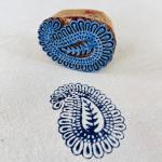 Paisley Mandala Wooden Block Stamp | Indian Hand-Carved Stamp for Fabric Printing, Pottery, Journals & Crafts | Floral Boho Design