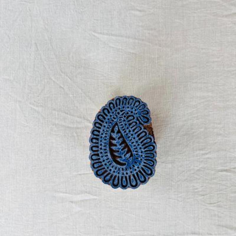 Paisley Mandala Wooden Block Stamp | Indian Hand-Carved Stamp for Fabric Printing, Pottery, Journals & Crafts | Floral Boho Design
