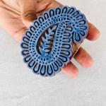Paisley Mandala Wooden Block Stamp | Indian Hand-Carved Stamp for Fabric Printing, Pottery, Journals & Crafts | Floral Boho Design