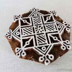 Geometric Mandala Wood Block Stamp | Hand-Carved Sheesham Printing Block for Fabric & Clay | Indian Tribal Design Stamp