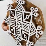 Geometric Mandala Wood Block Stamp | Hand-Carved Sheesham Printing Block for Fabric & Clay | Indian Tribal Design Stamp