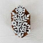 Floral Vine Wooden Block Stamp | Hand-Carved Sheesham Wood Printing Stamp for Fabric, Paper & Clay | Botanical Design