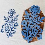 Floral Vine Wooden Block Stamp | Hand-Carved Sheesham Wood Printing Stamp for Fabric, Paper & Clay | Botanical Design