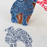 Camel Wooden Block Stamp | Hand-Carved Indian Wood Stamp for Fabric, Clay & Crafts | Rajasthani Desert Motif Print Block