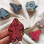 Christmas Wooden Printing Block Set | Handmade Indian Wood Stamps for Fabric, Paper & Clay