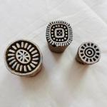 Set of 24 Wooden Block Stamps | Indian Hand-Carved Printing Blocks by | Textile, Pottery, Paper & Fabric | Boho Folk Art DIY Craft Tools