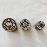 Round Geometric Indian Printing Blocks | DIY Fabric, Clay, Crafts