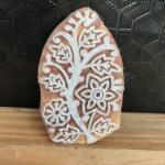 Floral Vine Wooden Block Stamp – Hand Carved Indian Printing Stamp for Fabric, Pottery, Clay & Paper Crafts