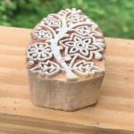 Floral Vine Wooden Block Stamp – Hand Carved Indian Printing Stamp for Fabric, Pottery, Clay & Paper Crafts