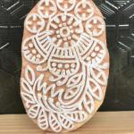 Paisley Flower Wooden Block Stamp – Hand Carved Indian Printing Stamp for Fabric, Clay, Pottery & Paper Crafts"