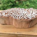 Long Paisley Wooden Block Stamp – Hand Carved Floral Printing Stamp for Fabric, Clay & Paper Crafts