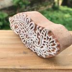 Long Paisley Wooden Block Stamp – Hand Carved Floral Printing Stamp for Fabric, Clay & Paper Crafts