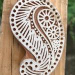 Hand Carved Paisley Wooden Printing Block – Indian Fabric Stamp for Textile, Pottery & Crafts