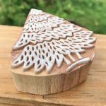Handmade Wooden Printing Block – Leaf Foliage Design Stamp for Fabric, Clay, Paper & Textile Printing