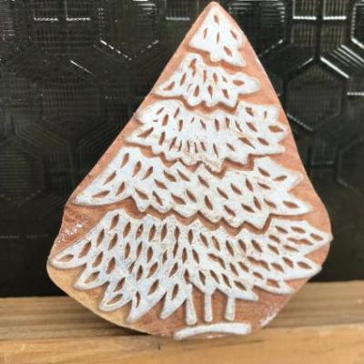 Handmade Wooden Printing Block – Leaf Foliage Design Stamp for Fabric, Clay, Paper & Textile Printing