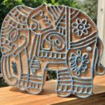 Hand-Carved Wooden Elephant Stamp | Indian Folk Art Block Print for Fabric & Crafts Handmade Block Sheesham Wooden Block Print Stamp
