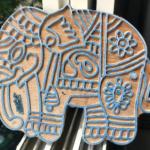 Hand-Carved Wooden Elephant Stamp | Indian Folk Art Block Print for Fabric & Crafts Handmade Block Sheesham Wooden Block Print Stamp