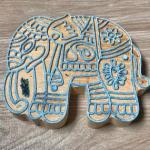 Hand-Carved Wooden Elephant Stamp | Indian Folk Art Block Print for Fabric & Crafts Handmade Block Sheesham Wooden Block Print Stamp
