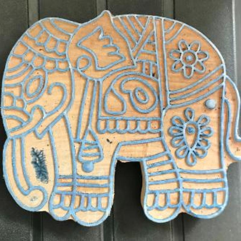 Hand-Carved Wooden Elephant Stamp | Indian Folk Art Block Print for Fabric & Crafts Handmade Block Sheesham Wooden Block Print Stamp