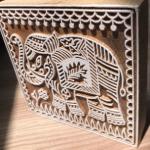 Majestic Elephant Wood Block Stamp | Traditional Indian Block Print | Folk Art Motif for Fabric, Paper .