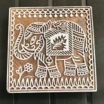 Majestic Elephant Wood Block Stamp | Traditional Indian Block Print | Folk Art Motif for Fabric, Paper .
