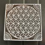 Sacred Geometry Wooden Block Stamp Flower of Life Mandala Print Block for Fabric & Paper Crafts Handmade Sheesham Wooden Block Print Stamp