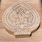 Intricate Wooden Block Stamp | Traditional Indian Paisley and Floral Motif for Textile & Paper Printing