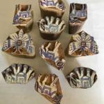 Hand Carved Wooden Printing Blocks | Indian Animal & Butterfly Stamp Set for Fabric, Clay, Paper Craft | Textile Block Print Tools - 10 Blocks Set