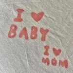 Handmade Wooden Block Stamp | I Love Baby & I Love Mom Stamp | Handcarved Printing for Fabric