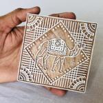 Hand-Carved Wooden Block Stamp – Camel Motif | Indian Printing Block for Fabric, Clay, Paper & Crafts | Traditional Rajasthani Art