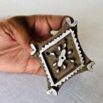 Diamond Mandala Motif Wood Block Stamp | Hand-Carved Indian Printing Block for Fabric, Clay, Paper | Ethnic Textile Tool