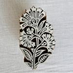 Bold Botanical Wooden Printing Block | Hand-Carved Indian Floral Stamp for Textile & Paper Crafts