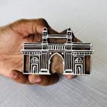 Gateway of India Wooden Printing Block | Mumbai Monument Stamp | Hand-Carved Indian Heritage Block for Fabric & Paper Crafts