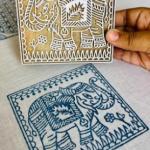Majestic Elephant Wood Block Stamp | Traditional Indian Block Print | Folk Art Motif for Fabric, Paper .