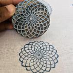 Mandala Flower Wooden Printing Block | Hand-Carved Round Stamp for Fabric, Clay & Crafts | Indian Wood Stamp | Boho Textile Design