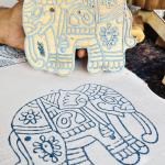 Hand-Carved Wooden Elephant Stamp | Indian Folk Art Block Print for Fabric & Crafts Handmade Block Sheesham Wooden Block Print Stamp