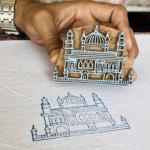 Mosque Landmark Wooden Printing Block | Handcarved Indian Wood Stamp for Textile, Clay, and Paper | Islamic Architecture Stamp