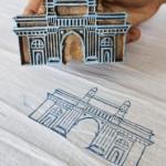 Gateway of India Wooden Printing Block | Mumbai Monument Stamp | Hand-Carved Indian Heritage Block for Fabric & Paper Crafts