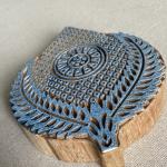 Teardrop Floral Mandala Handcarved Wooden Block for Printing Wooden Sheesham Block Paper And Fabric Block Stamp