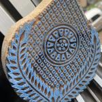 Teardrop Floral Mandala Handcarved Wooden Block for Printing Wooden Sheesham Block Paper And Fabric Block Stamp